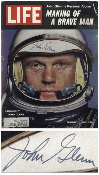 John Glenn Signed ''Life'' Magazine From February 1962 Just Before He Became the First American to Orbit the Earth -- With Steve Zarelli COA